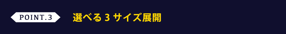 ３サイズ展開