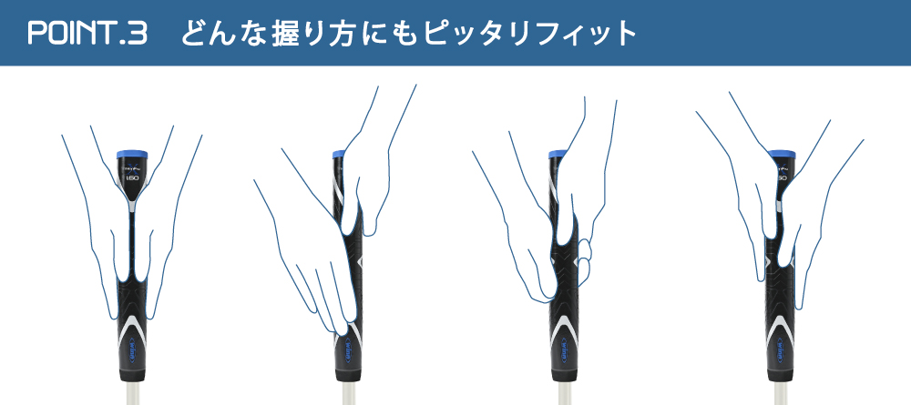 様々な握り方に対応